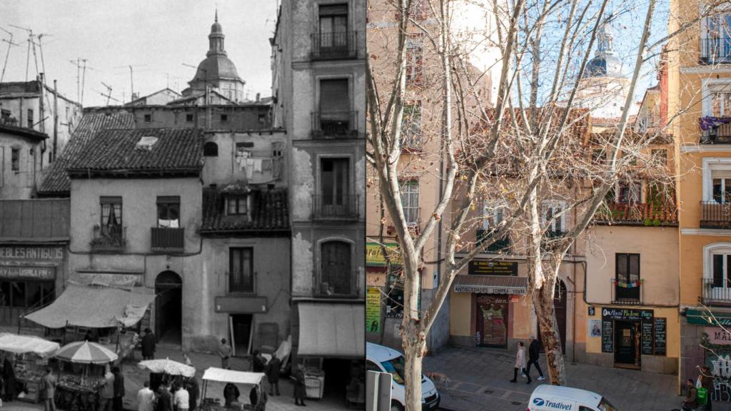 El número 9 de la Ribera de Curtidores, a mediados del siglo XX y en la actualidad.