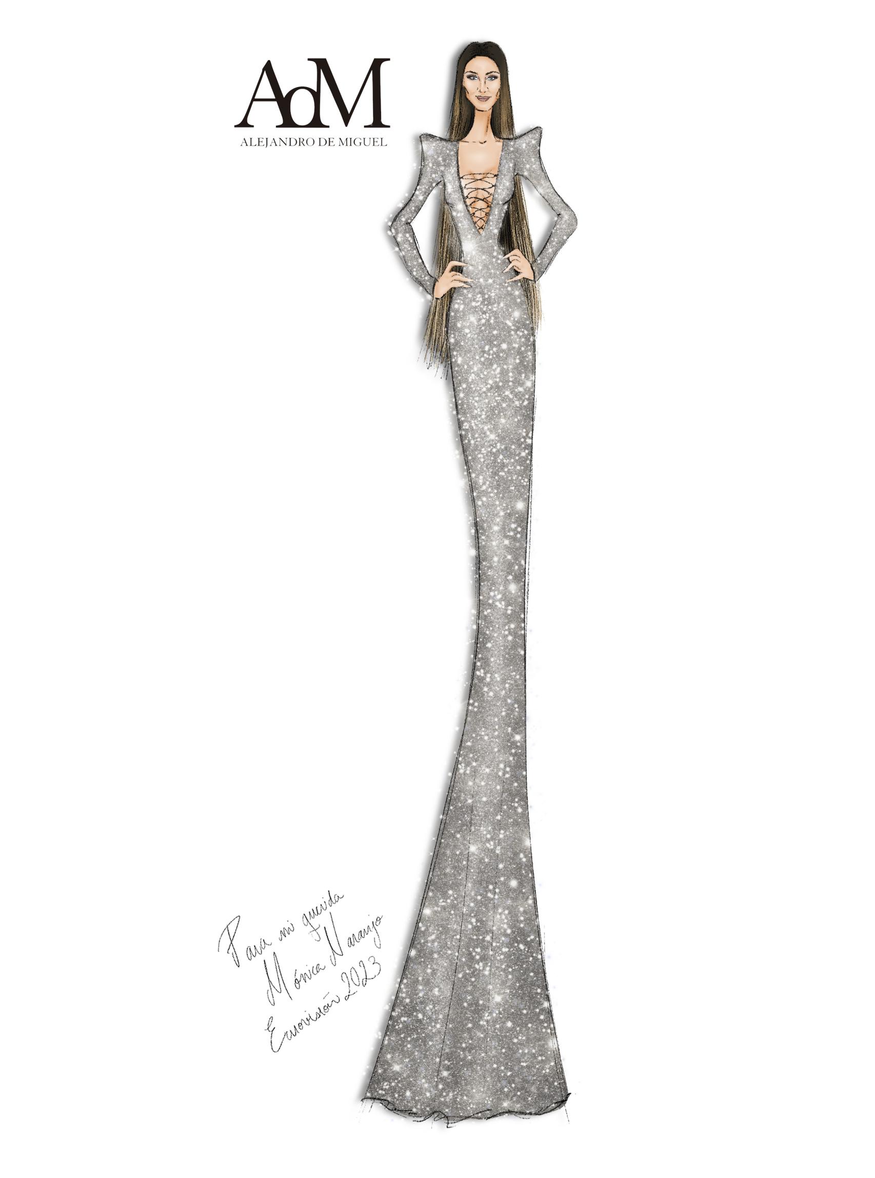 Boceto del vestido de Mónica Naranjo.
