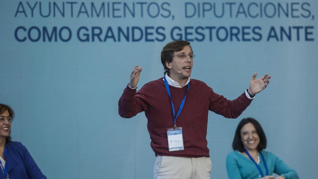 El alcalde de Madrid, José Luis Martínez Almeida, en el acto de este sábado.