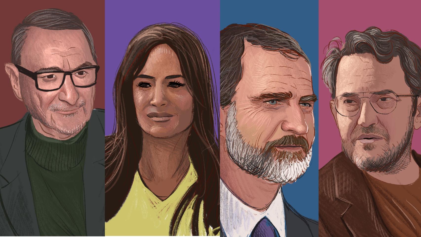 Carlos Herrera, Begoña Villacís, Felipe VI y Máximo Huerta.