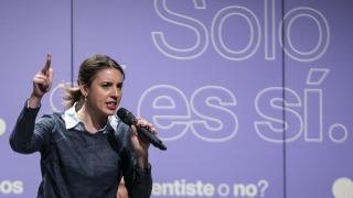 La ministra de Igualdad, Irene Montero, este domingo en el acto de defensa del 'Sólo sí es sí'.