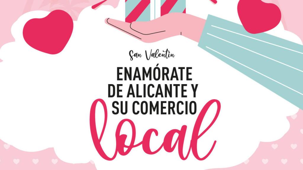 Detalle del cartel promocional de la campaña de impulso de comercio local de Alicante.