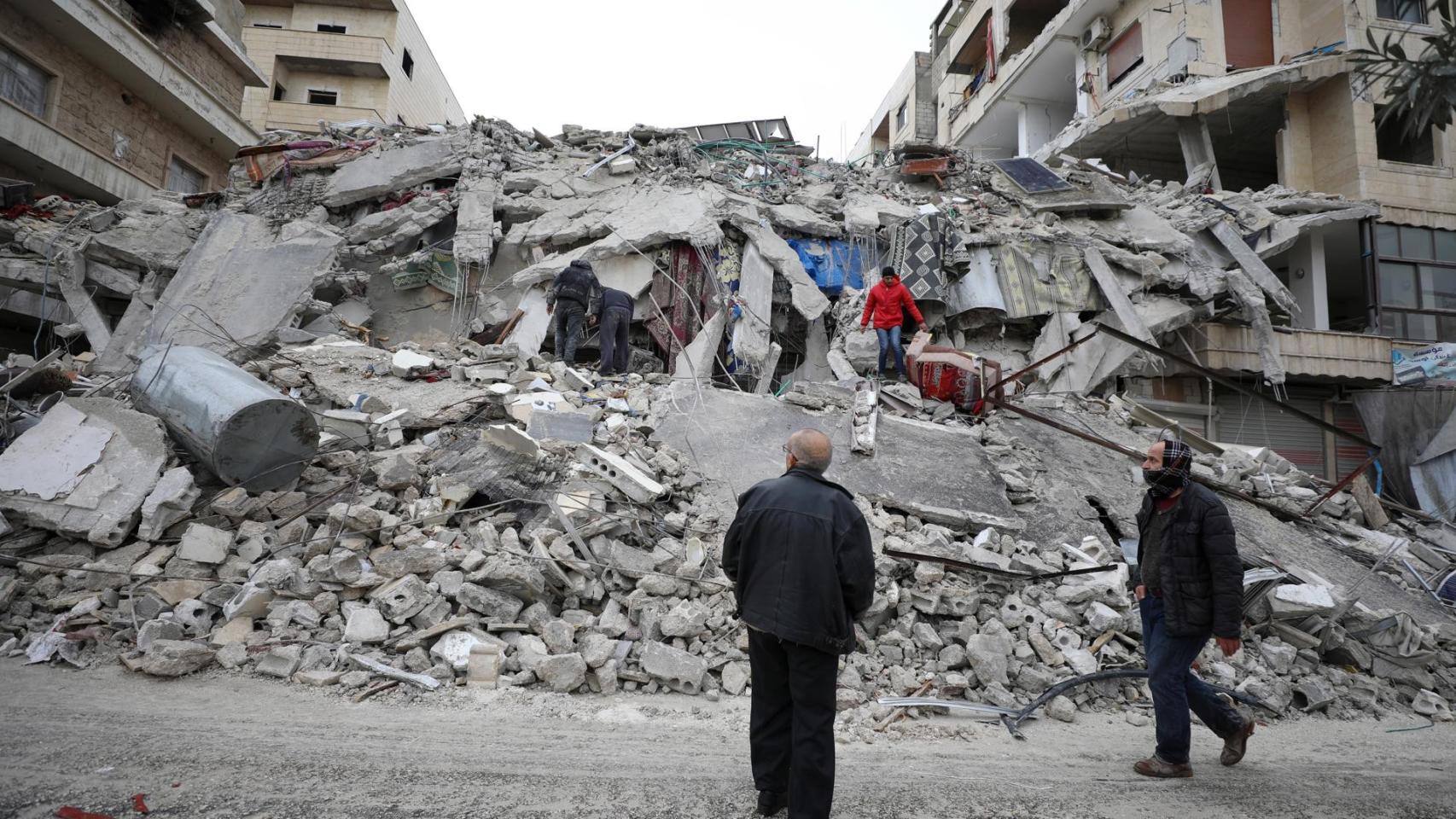 Un edificio destruido en Siria tras el terremoto.