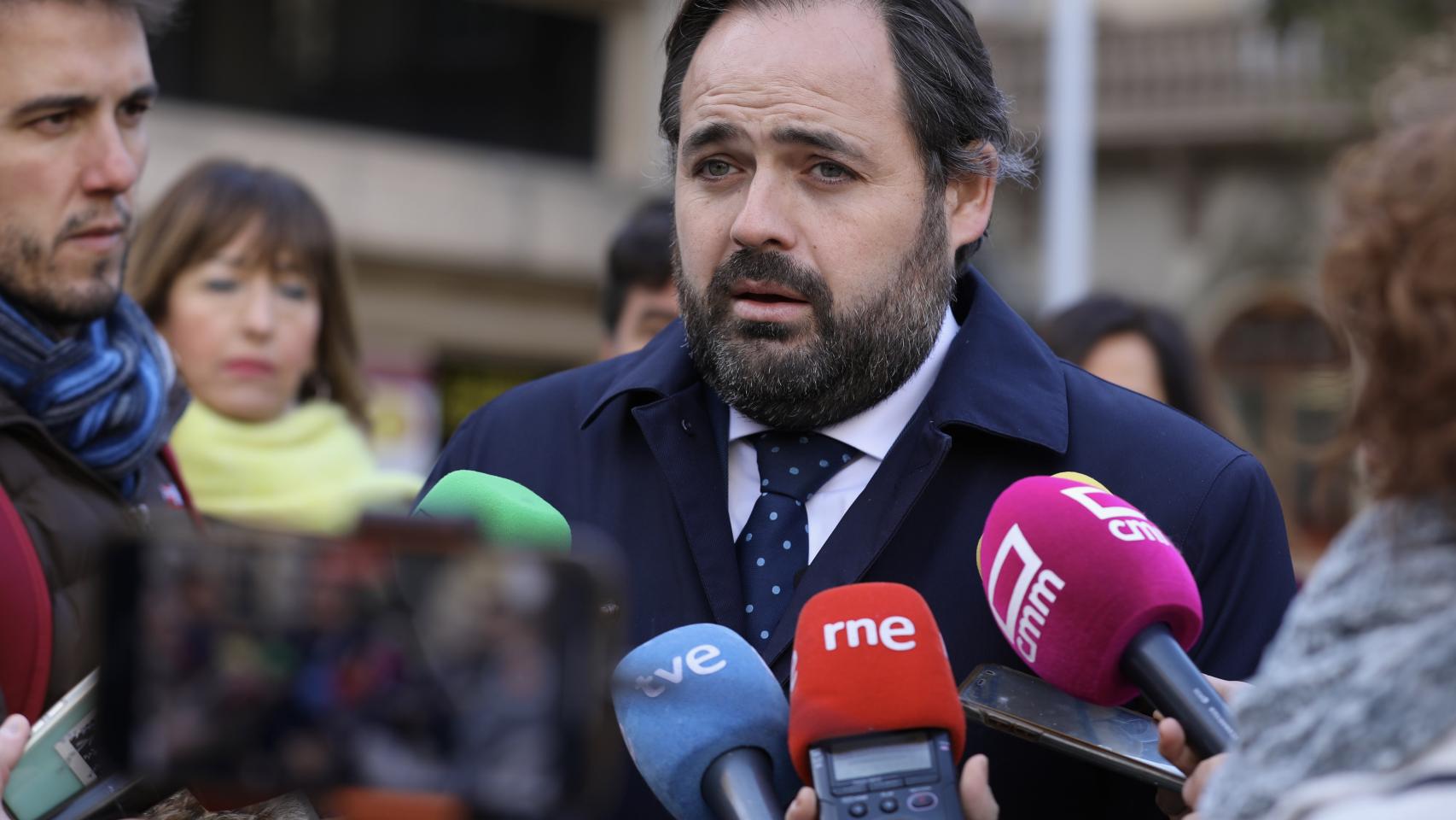 Paco Núñez, presidente del PP de Castilla-La Mancha, este lunes en Albacete