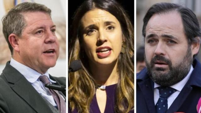 García-Page, Irene Montero y Paco Núñez.