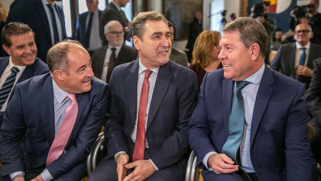 Emilio Sáez, Francisco Tierraseca y Emiliano García-Page.