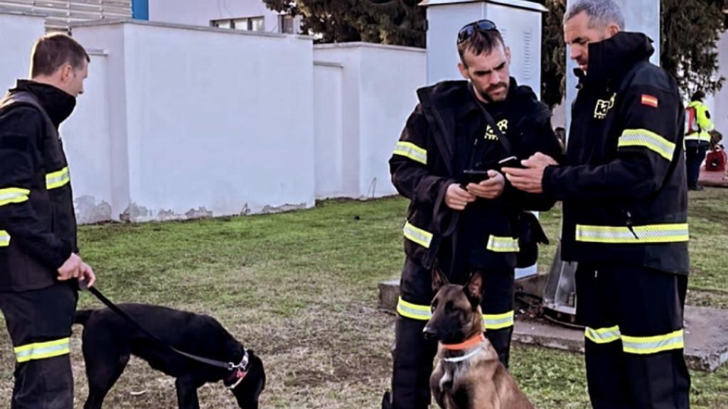 El equipo valenciano trabajando en las inmediaciones del aeropuerto.