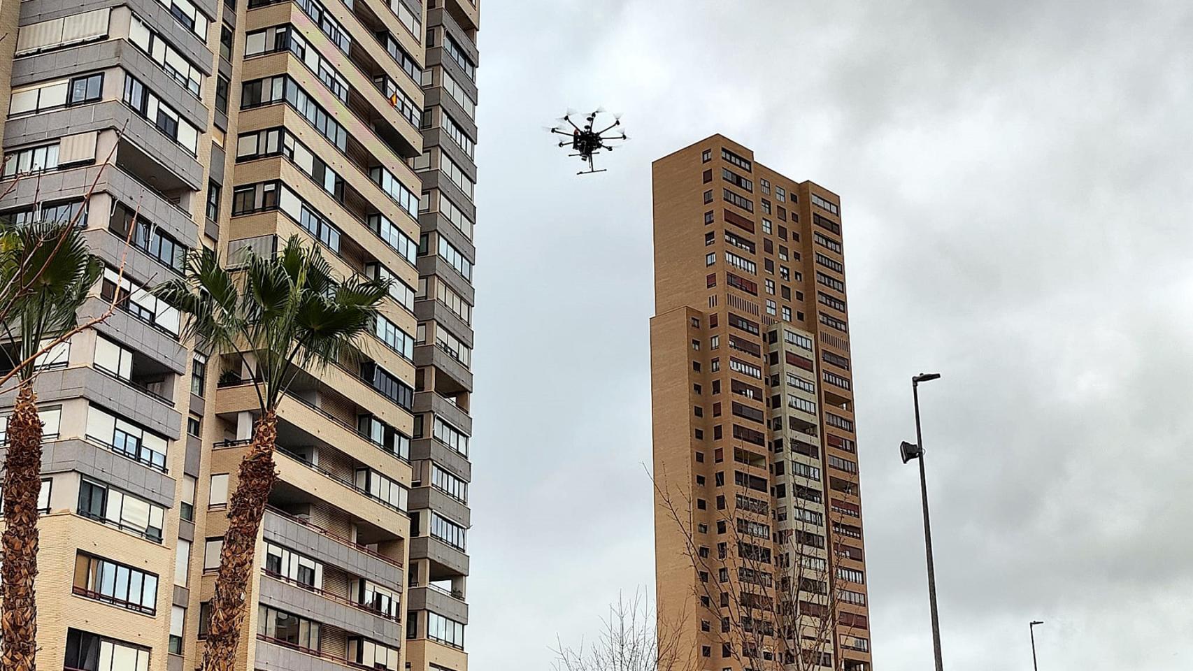 Uno de los drones que se están usando para el proyecto Delorean.