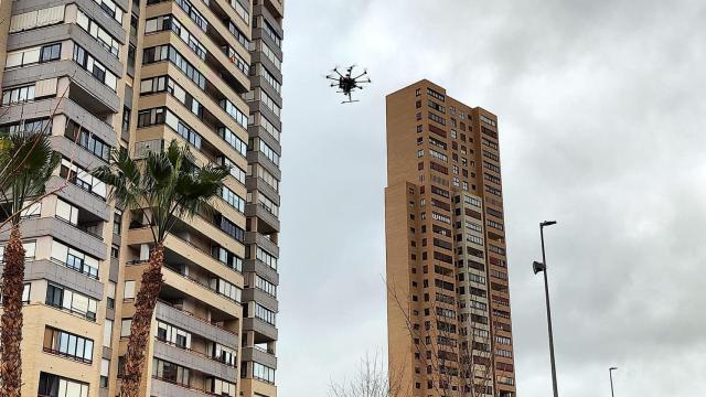 Uno de los drones que se están usando para el proyecto Delorean.