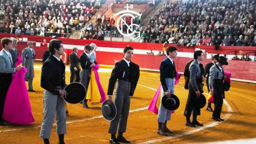 Paseíllo en el último festival taurino de La Flecha en 2020.