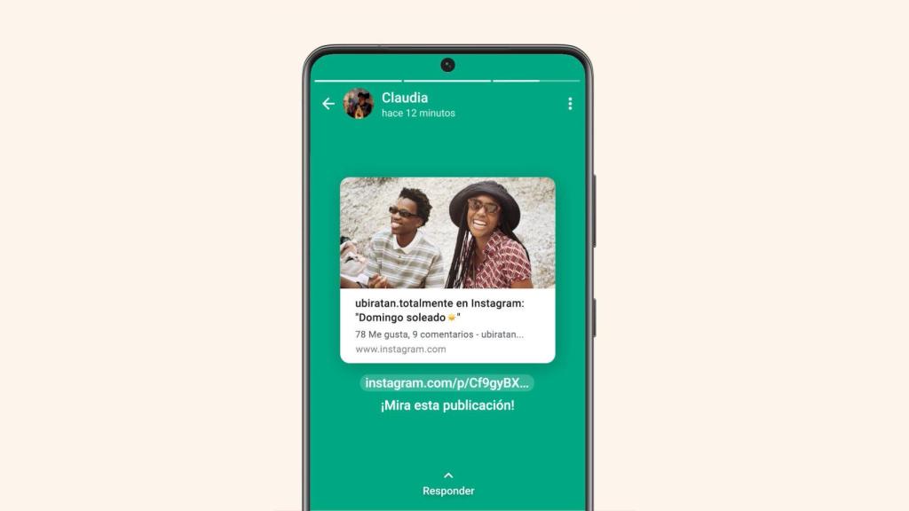 Vista previa de enlaces en WhatsApp