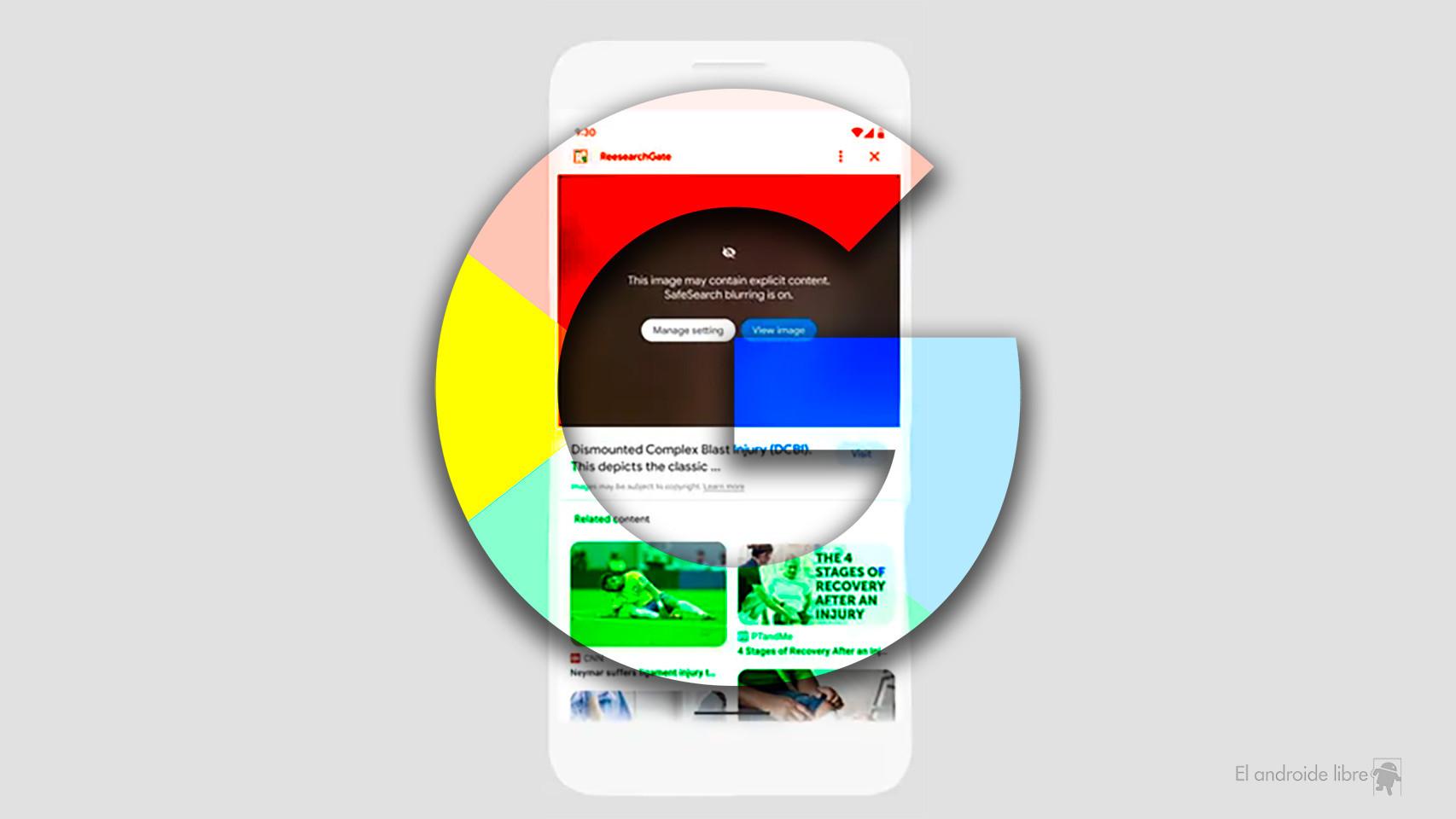 Google muy pronto desenfocará ciertas imágenes por defecto en los resultados de búsqueda