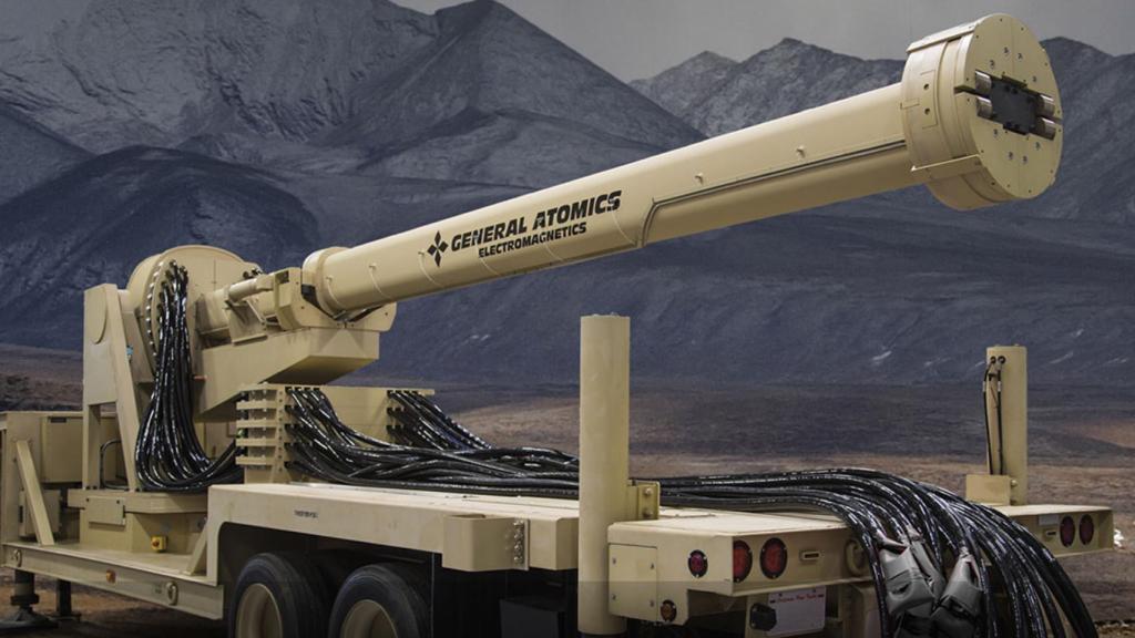 Prototipo del cañón de riel de General Atomics