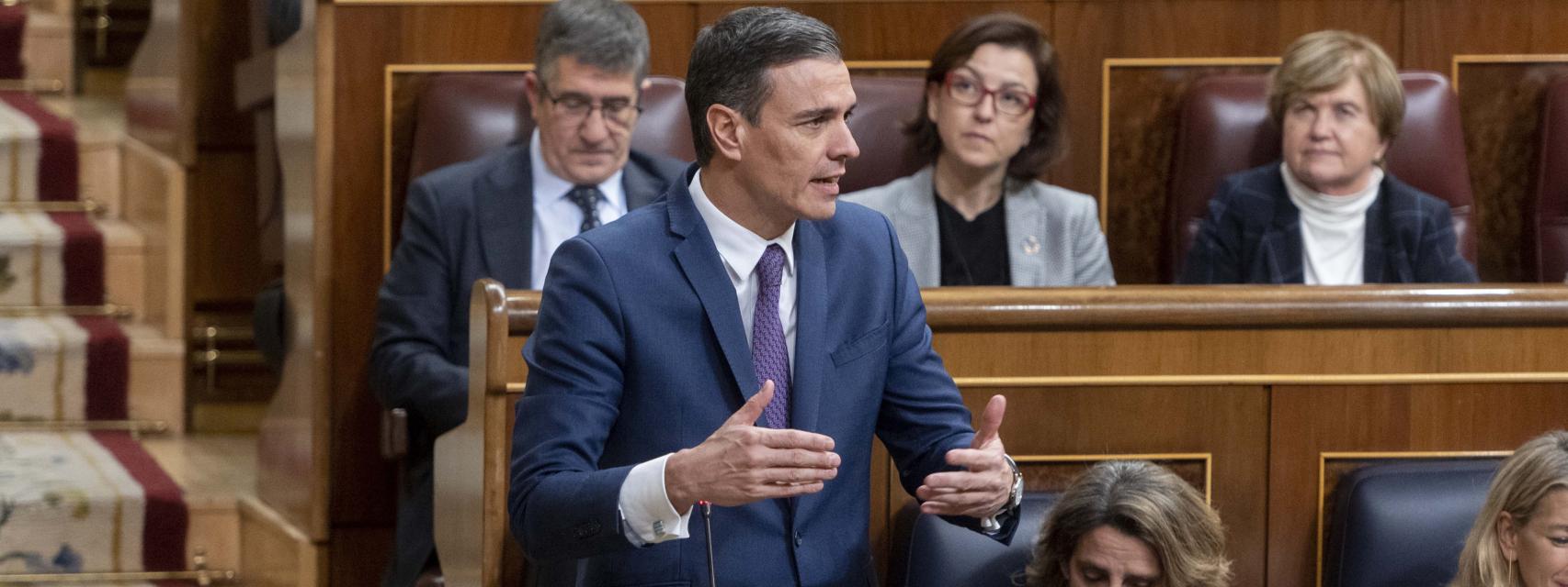Pedro Sánchez en el Congreso de los Diputados.