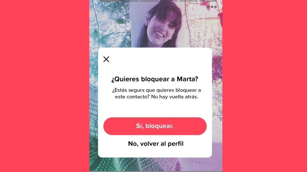 Bloquear perfiles en Tinder.