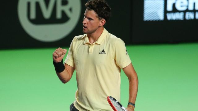 Dominic Thiem celebra una victoria tras un partido