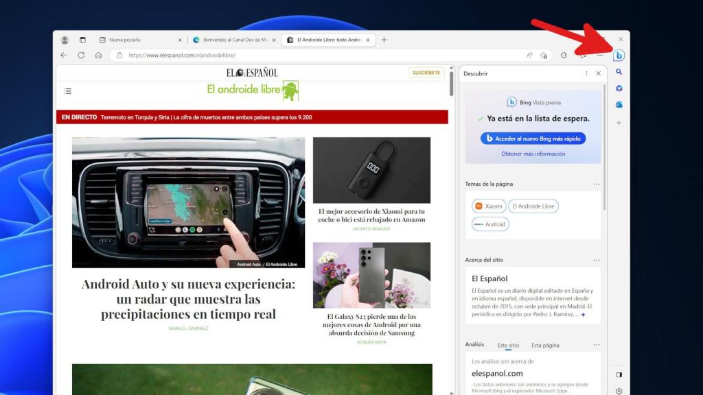 El nuevo botón de Bing es la gran novedad, aunque no la única, de Microsoft Edge