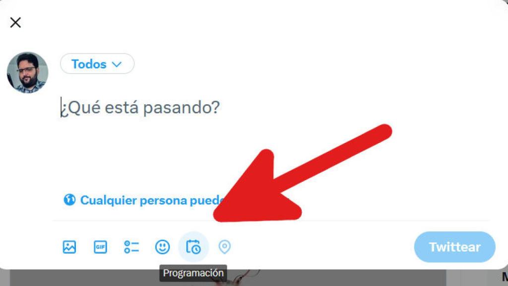 El botón de programar Twitter es por ahora, la única manera de evitar el error