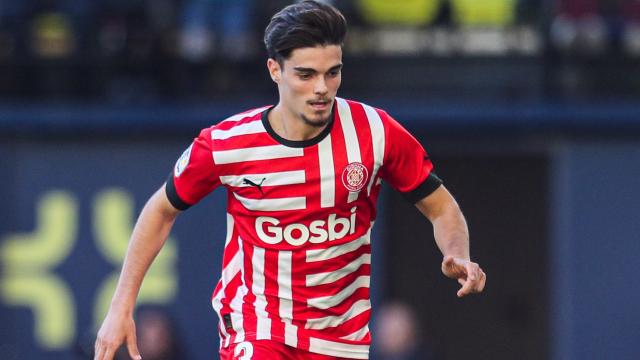 Miguel Gutiérrez, en un partido del Girona de la temporada 2022/2023