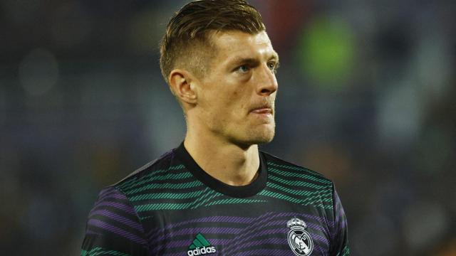 Toni Kroos, durante el calentamiento del Real Madrid