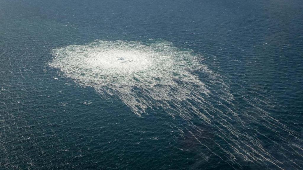 Imagen de la fuga que se produjo en el gasoducto Nord Stream 2 en septiembre.