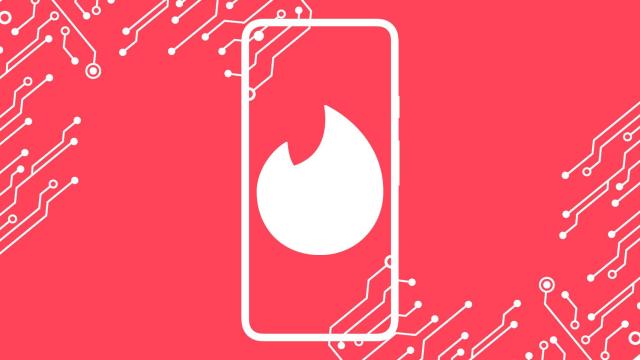 Fotomontaje con el logo de Tinder y un smartphone.