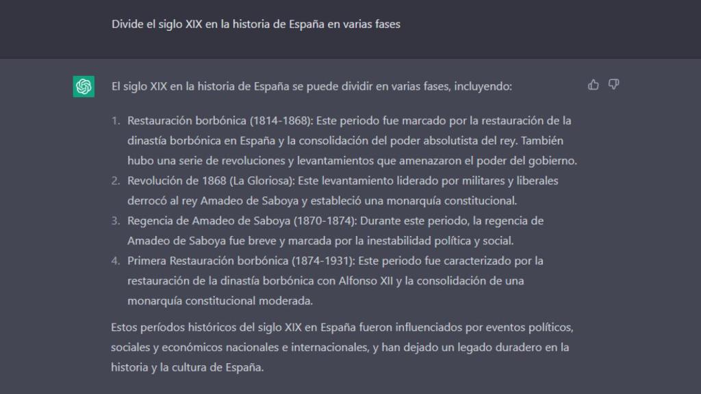 Chat GPT preguntas historia