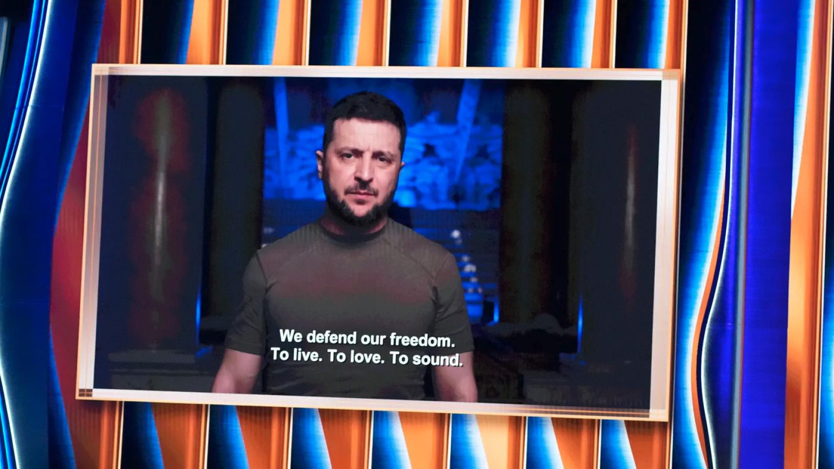 Zelensky en los Grammy.