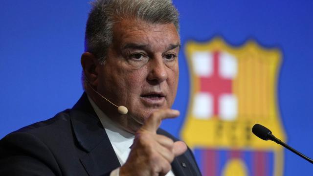 Joan Laporta, en una comparecencia del FC Barcelona