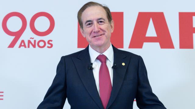 Antonio Huertas, presidente de Mapfre, durante la presentación de resultados de este jueves.