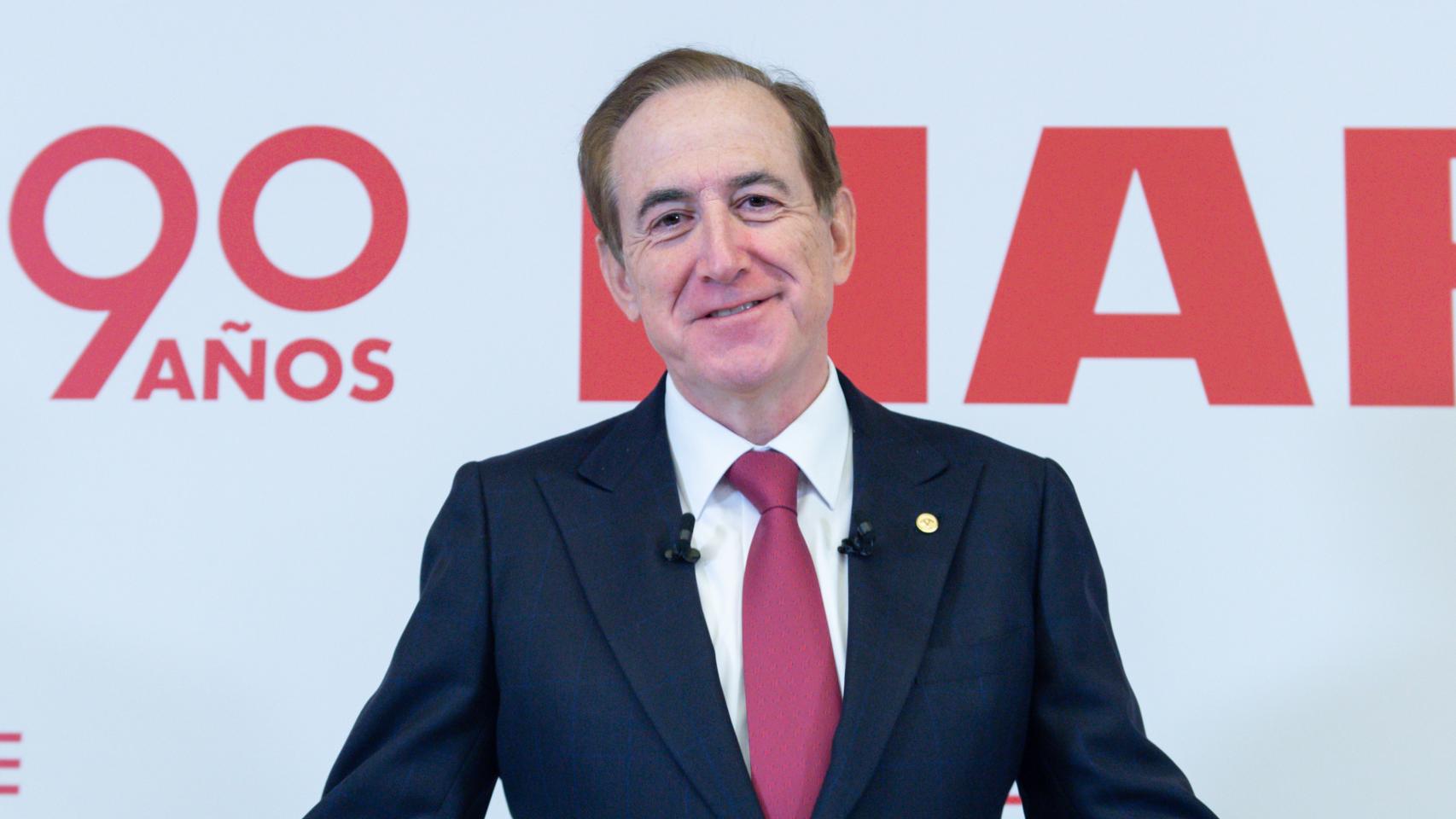 Antonio Huertas, presidente de Mapfre, durante la presentación de resultados de este jueves.