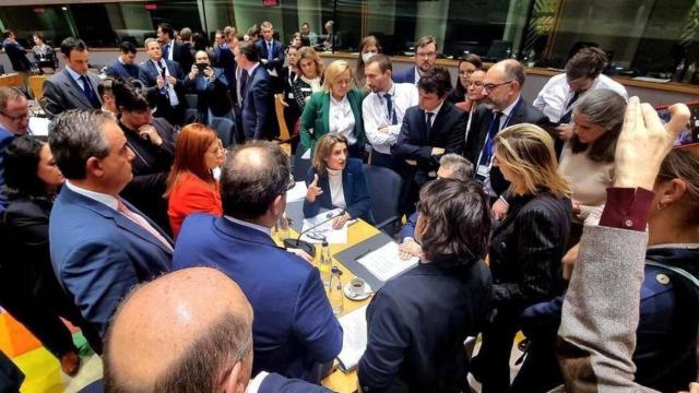 La vicepresidenta tercera y ministra para la Transición Ecológica, Teresa Ribera, en una reunión de la Comisión de Energía de la UE.
