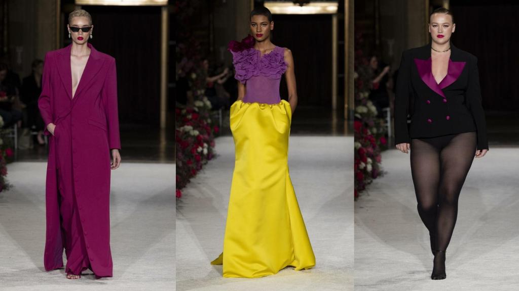 El color del año 2023 Viva Magenta ha inspirado algunos modelos de la colección de Christian Siriano.