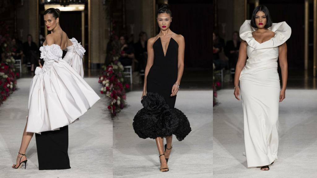 Blanco y negro están presentes en las propuestas otoño-invierno de Christian Siriano.