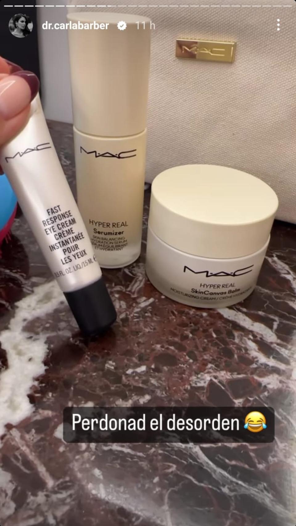 Los tres productos que utiliza Carla Barber.