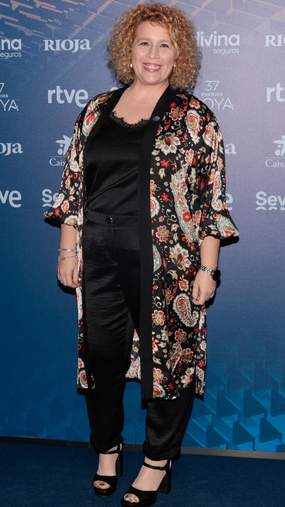 Anna Otín en el 'photocall' de la ceremonia de los nominados a los Goya.