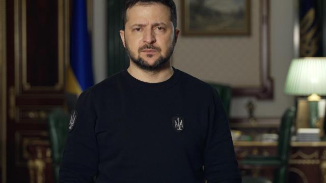 Volodimir Zelenski durante una comparecencia