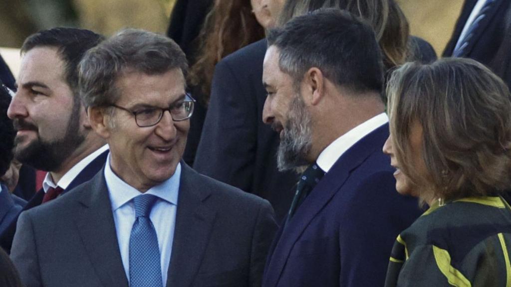 Alberto Núñez Feijóo y Santiago Abascal, en un reciente acto oficial. Reuters