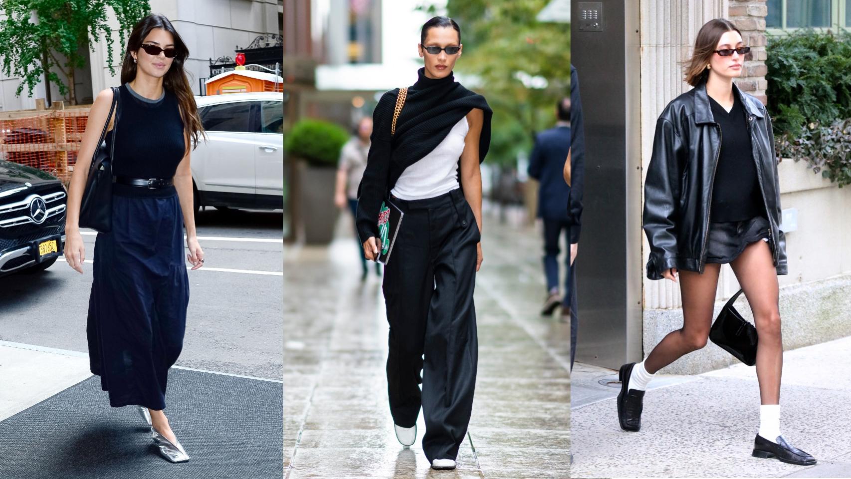 De izquierda a derecha, las modelos Kendall Jenner, Bella Hadid y Hailey Bieber