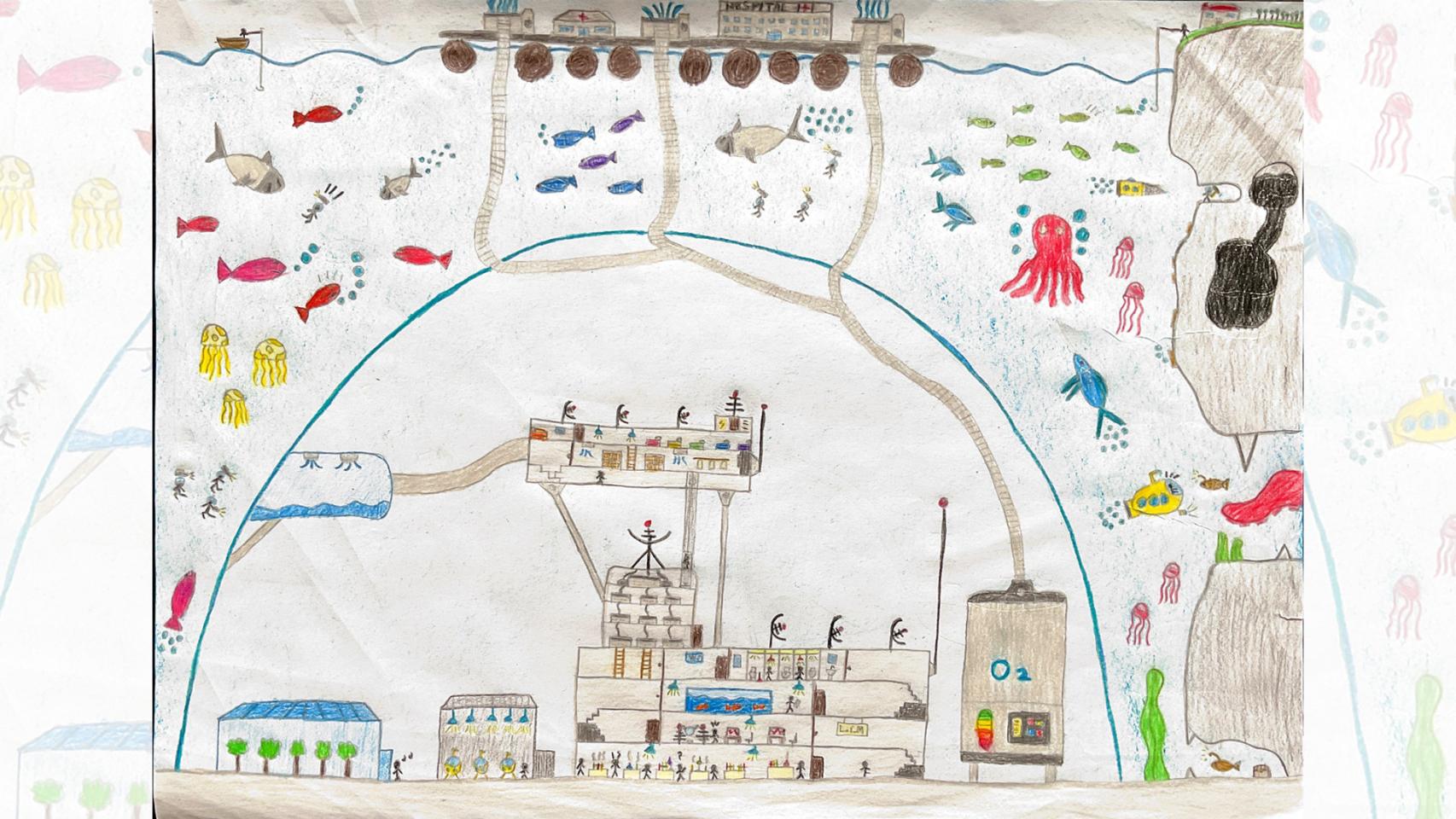 Dibujo ganador en la categoría de 5º y 6º de Primaria, de Miguel Xiaozhu Doce Trigo, de A Coruña.