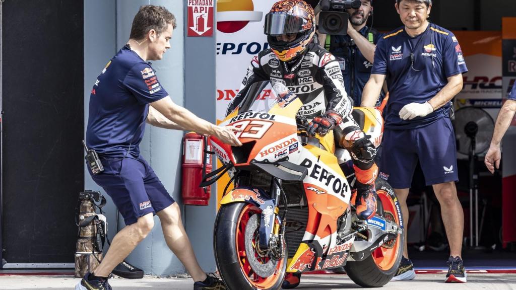 Marc Márquez, en los entrenamientos de pretemporada.