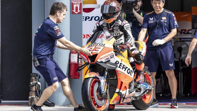 Marc Márquez, en los entrenamientos de pretemporada.