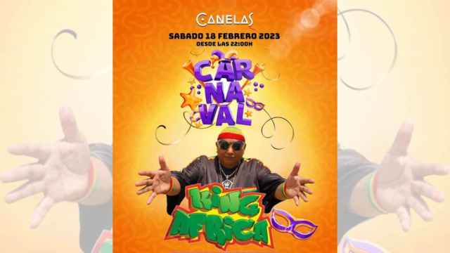 Cartel del concierto de King África en la discoteca Canelas de Portonovo.