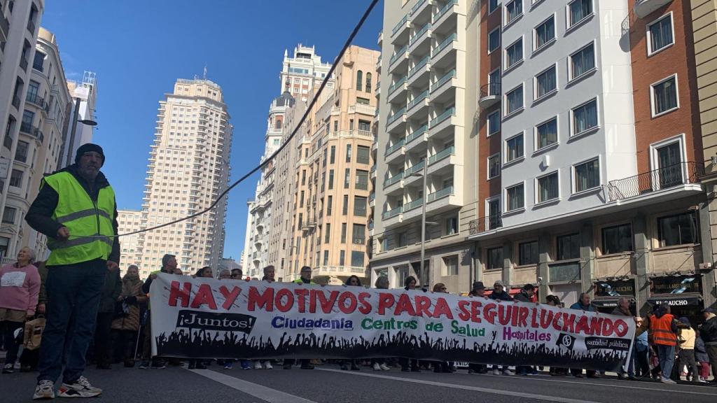 Una de las columnas presentes en la manifestación
