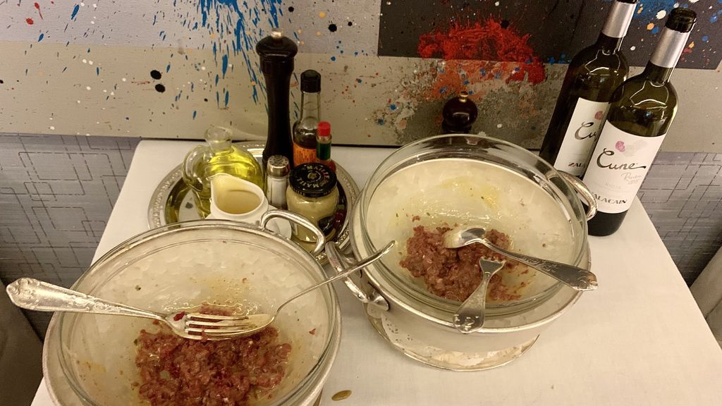 El servicio del steak tartar