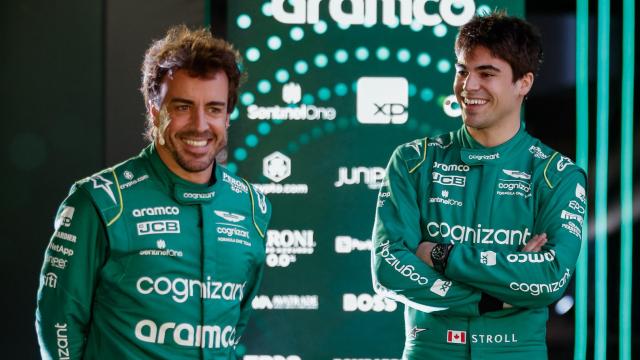Fernando Alonso, durante la presentación del AMR23.