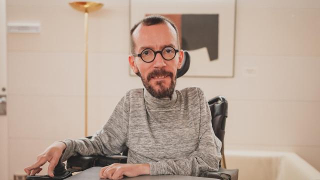 Pablo Echenique, en su despacho de Unidas Podemos en el Congreso, durante la entrevista con EL ESPAÑOL.