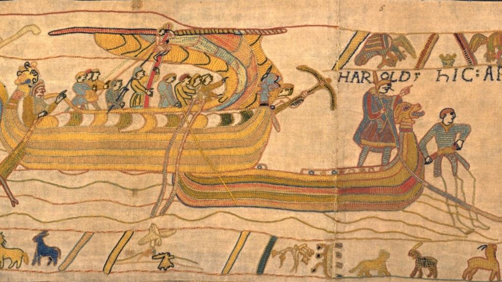 Detalle del tapiz de Bayeux.