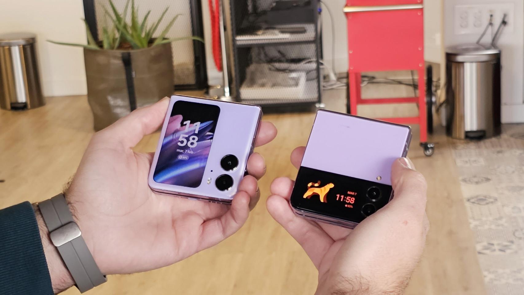 EMBARGO -NO PUBLICAR El nuevo OPPO Find N2 Flip  y el Samsung Galaxy Z Flip 4.