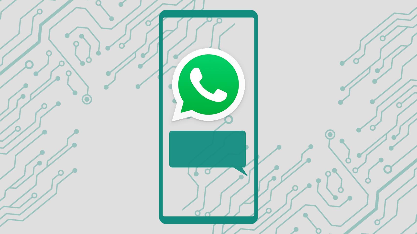 Fotomontaje con un smartphone y el logo de WhatsApp.